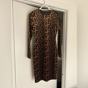 AQUA leopard dress velvet